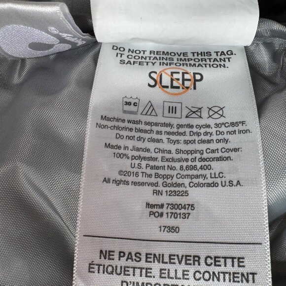 Boppy‎ Grey White Pink Shopping Cart Cover With Pink Owl Toy - Picture 7 of 8